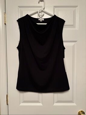 Calvin Klein Black Sleeveless Cowl Neck Tank